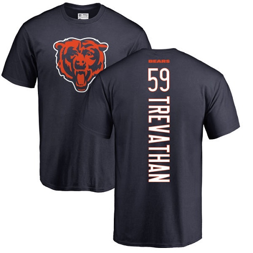Chicago Bears Men Navy Blue Danny Trevathan Backer NFL Football #59 T Shirt